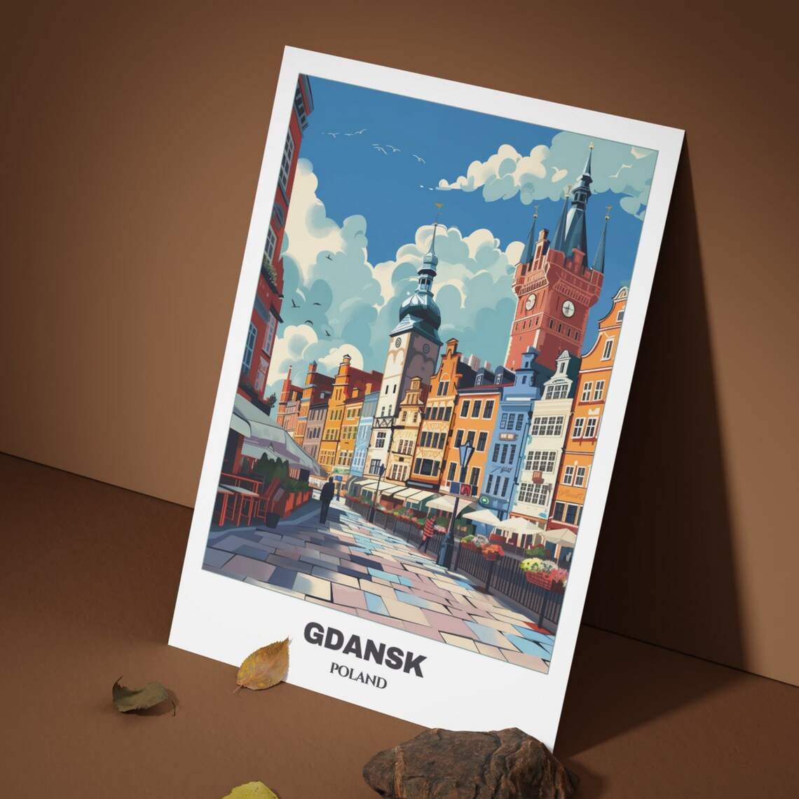 Gdansk Long Market Street Colorful Tenements Historic Poster - Image 3