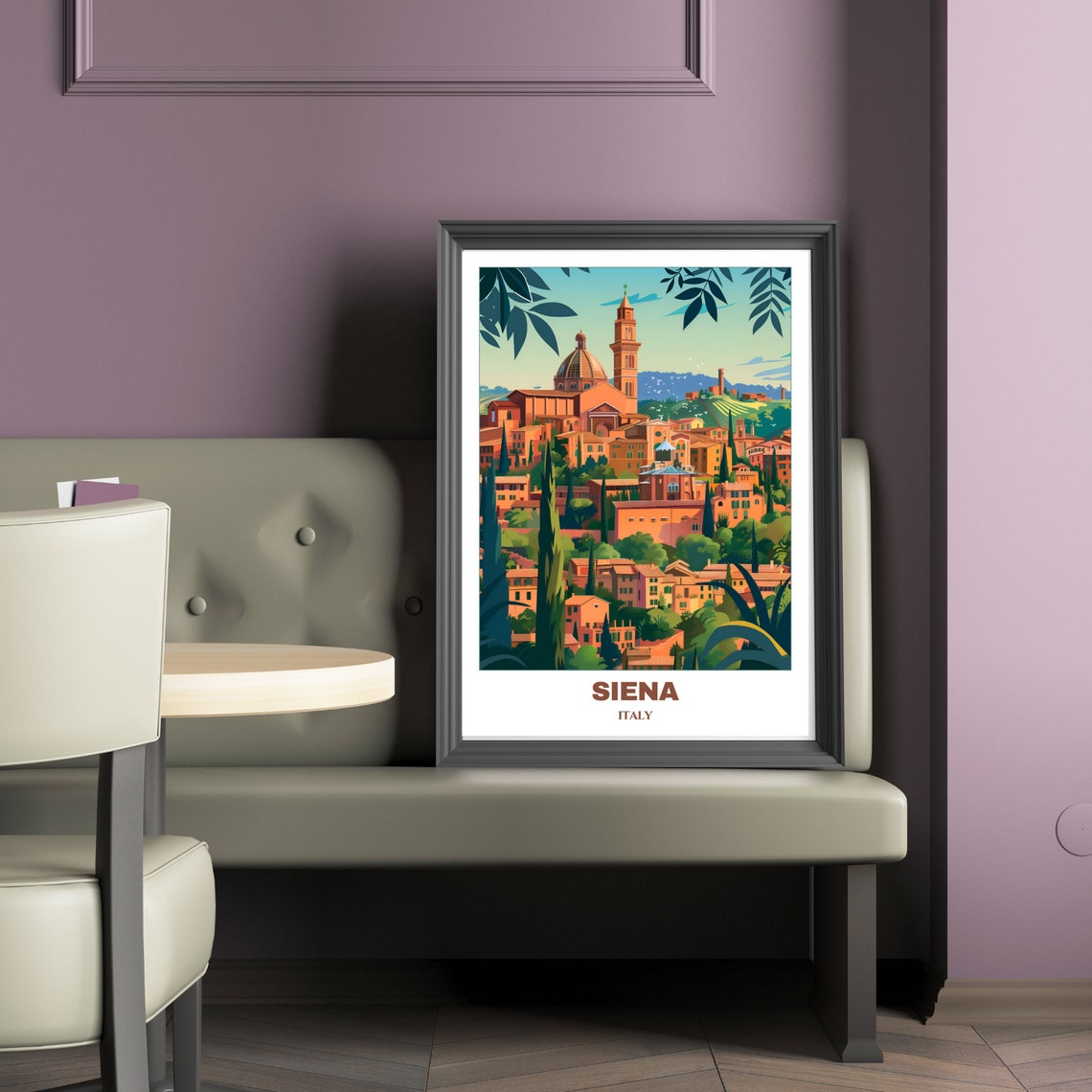 Siena Italy Duomo Dome Bell Tower Orange Rooftops Travel Poster - Image 2