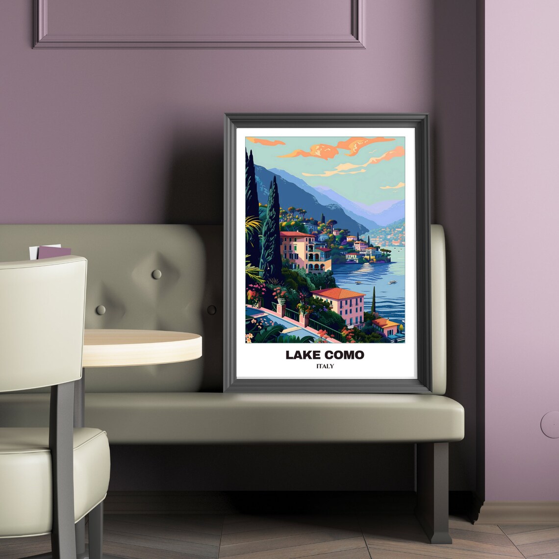 Beautiful Lake Como Italy Cypress Garden Villas Travel Poster - Image 2