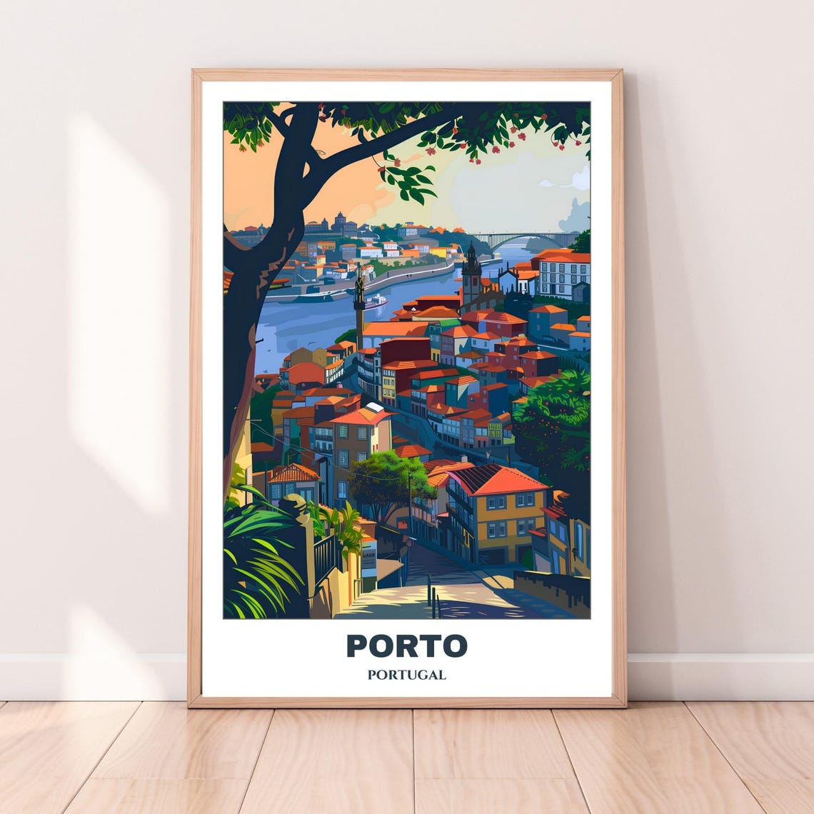 Porto Travel Poster Portugal Travel Poster Citycape Painting Print Wall Art Porto Home Decor Portugal Trip Print - Image 3