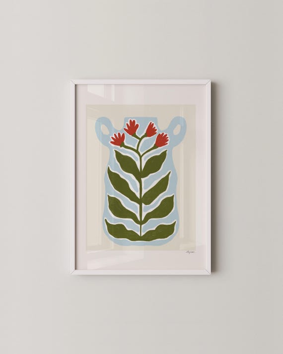 Botanical Art Print Abstract Floral Wall Contemporary Decor
