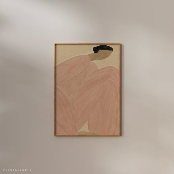 Abstract People Art Mid Century Modern Wall Minimalist Print Living Room Decor