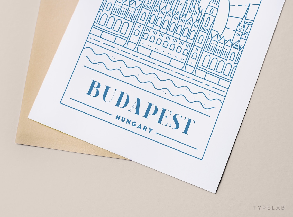 Budapest Travel Poster, European City Wall Art