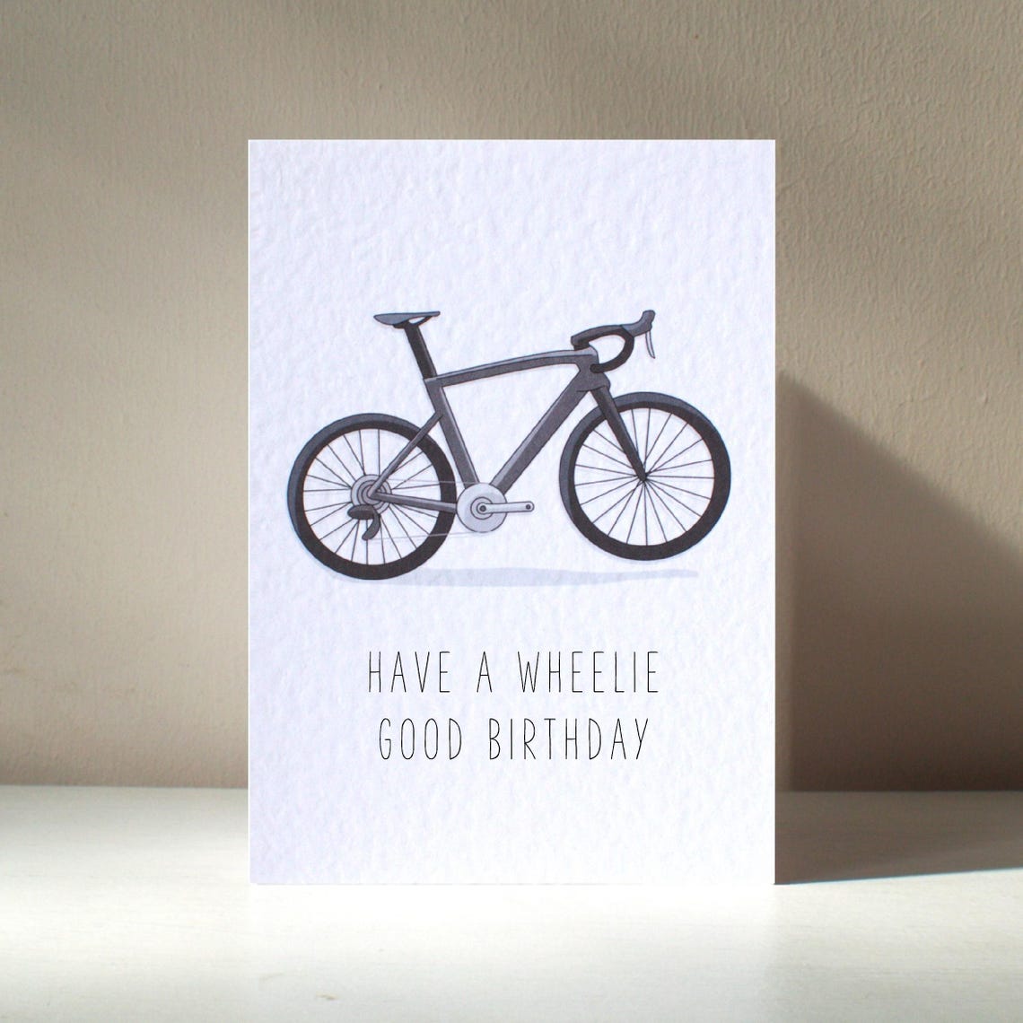 Have A Wheelie Good Birthday Black Road Racing Bike Card Poster