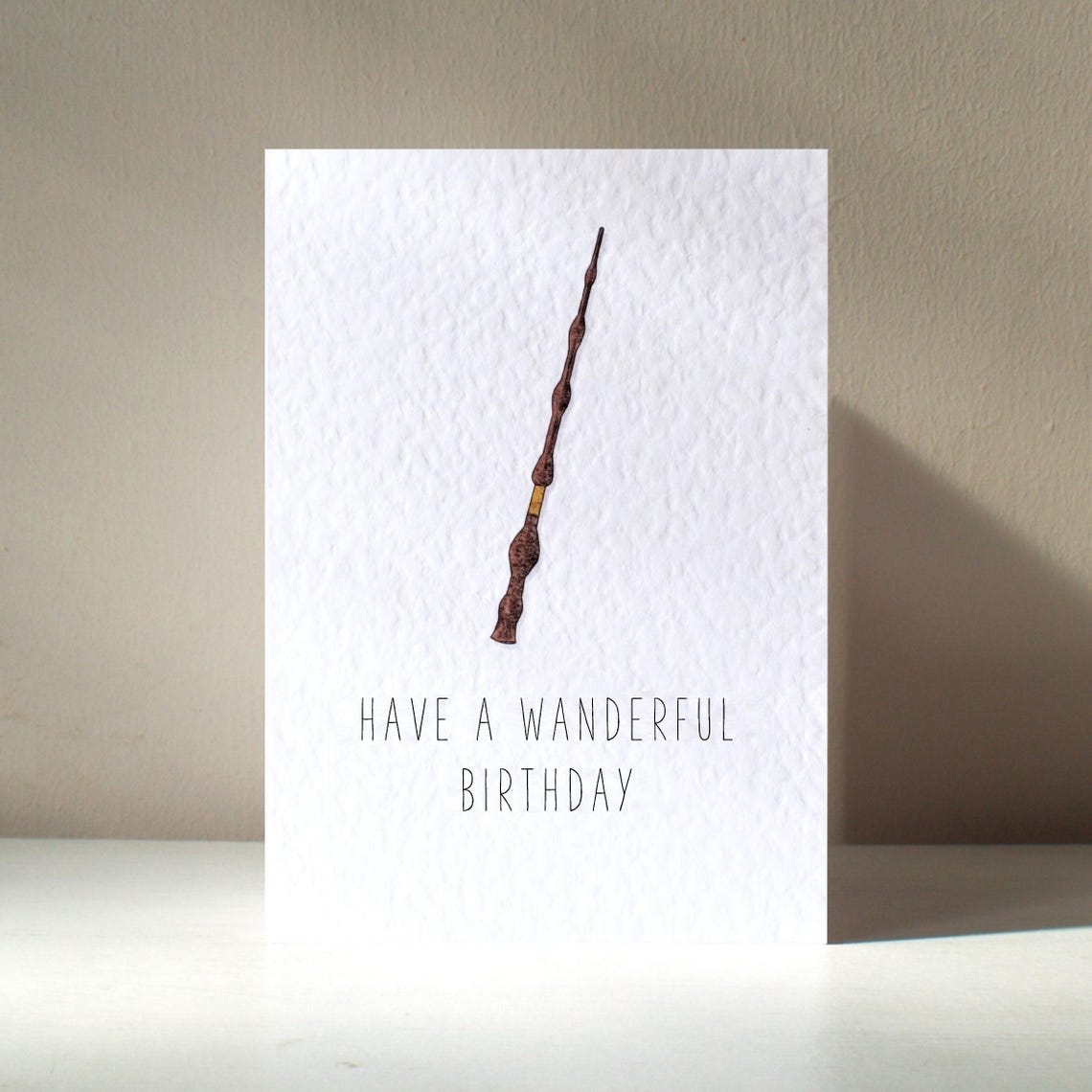 Magic Wand Illustration Have A Wanderful Birthday Card Poster