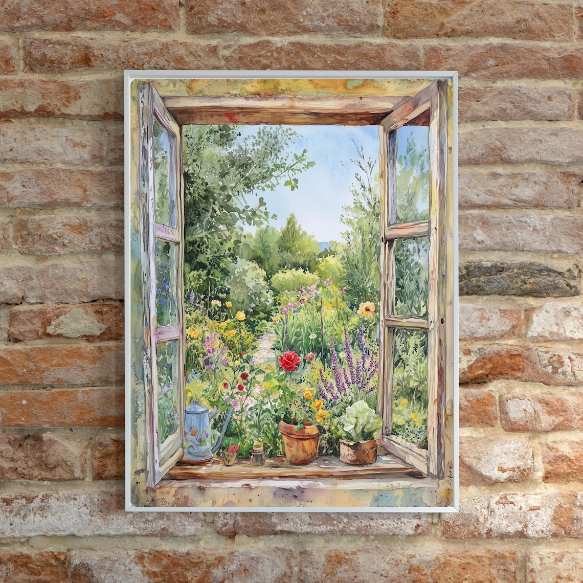 Garden Through Window, Cottage Garden View Art Print - Image 5
