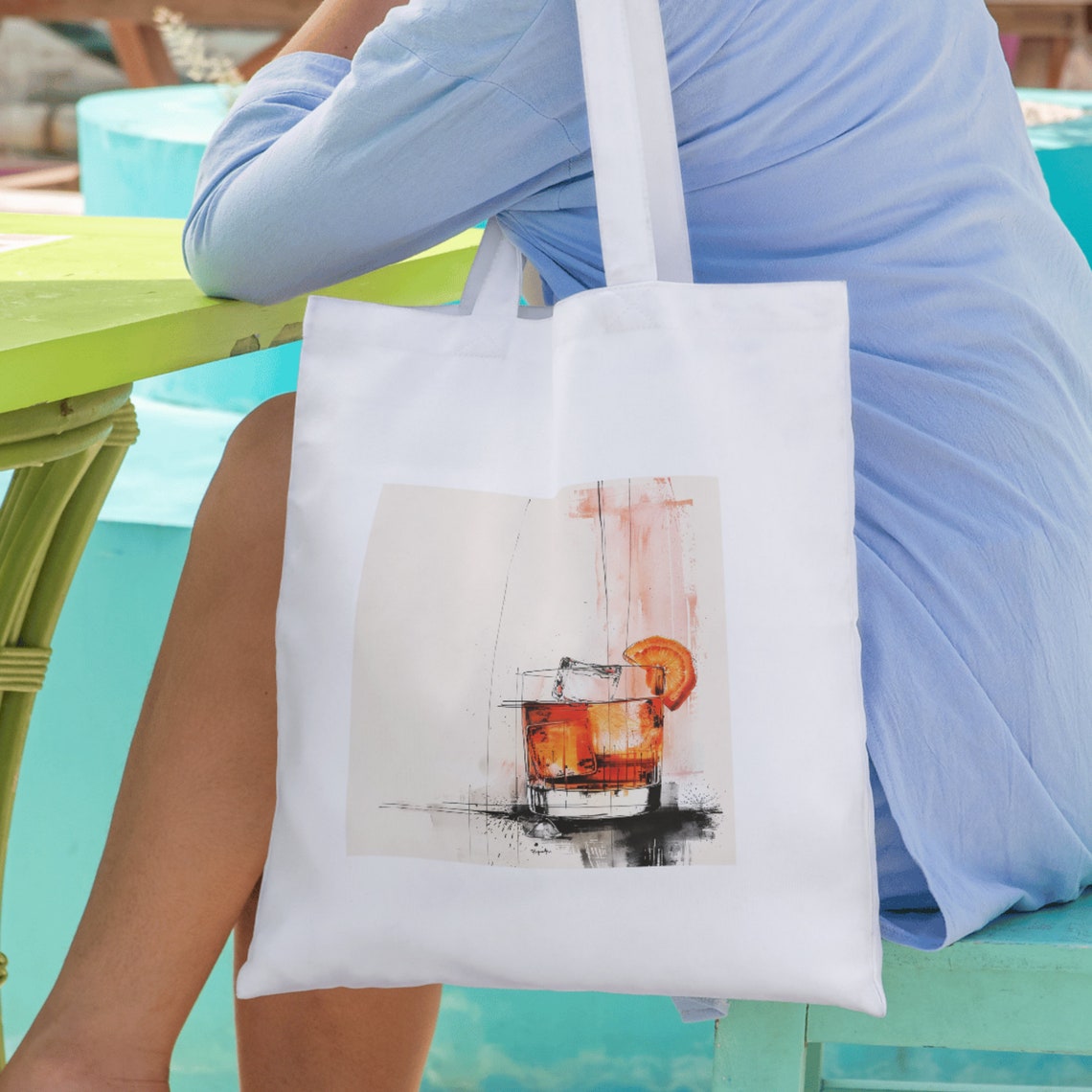 Elegant Negroni Cocktail with Orange Slice Modern Sketch Poster - Image 2