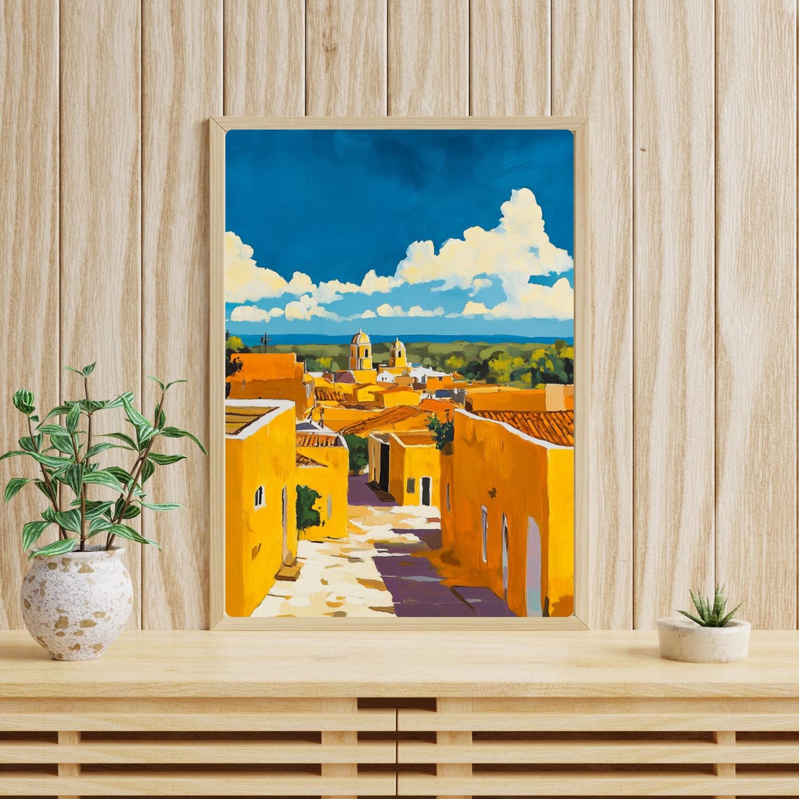 Izamal Mexico Art Print Yellow City Painting Colonial Architecture View Wall Decor Travel To Yucatan Art Sunny Scene - Image 4