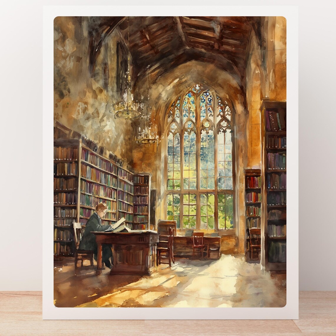 Oxford Library Grand Reading Room Art Print, University Study - Image 5