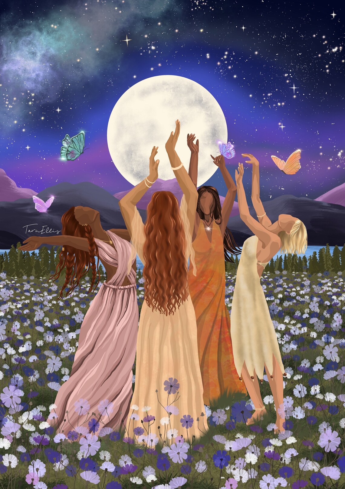 Cherishing Life Floral Friendship Circle Poster Print - Image 3