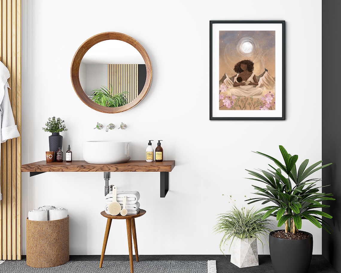 Nursing Mama Boho Folk Mother Baby Art Print - Image 2
