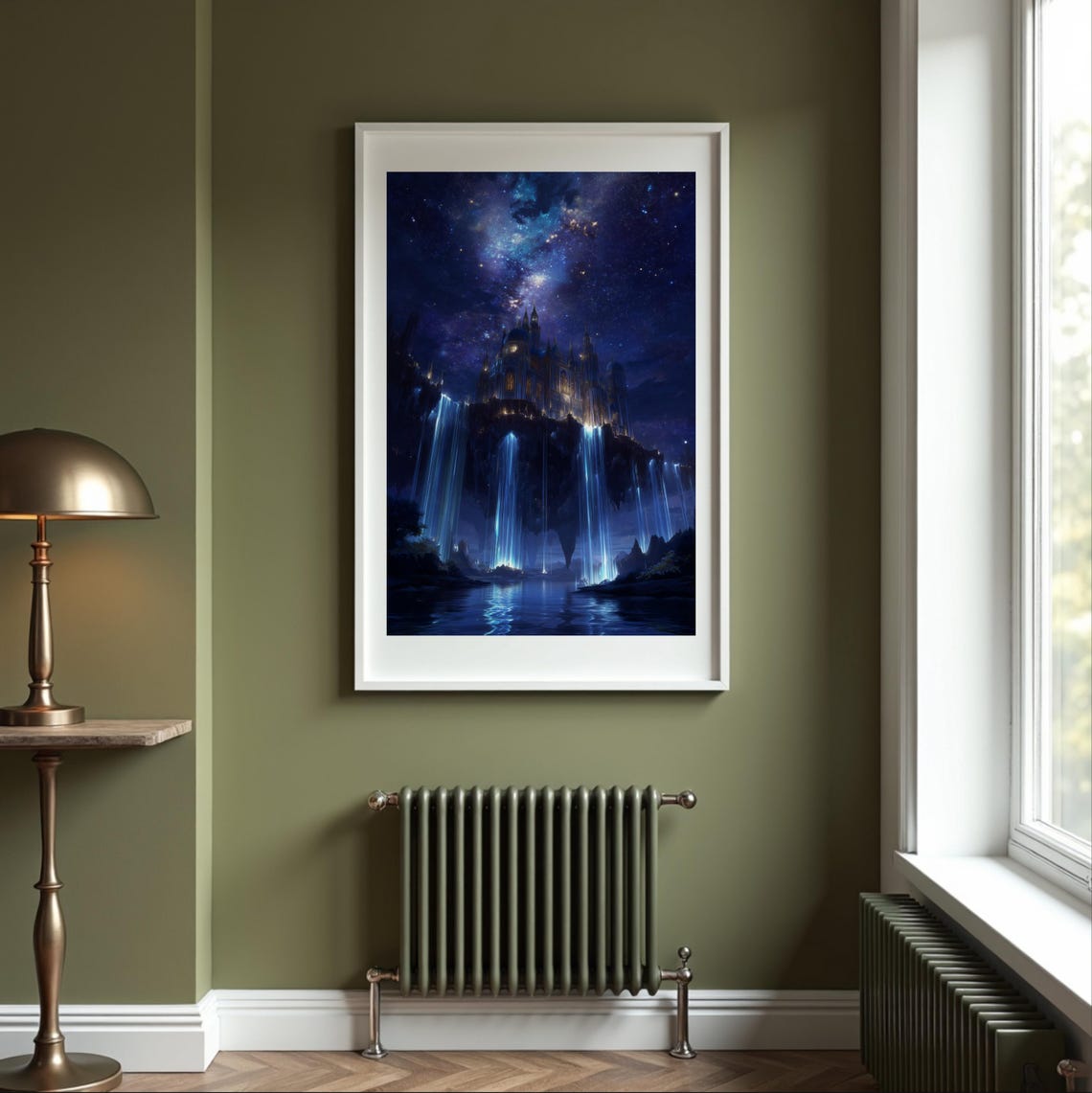 Celestial Kingdom Anime Fantasy Castle Wall Art Print Ghibliinspired Night Sky Poster 5 Sizes
