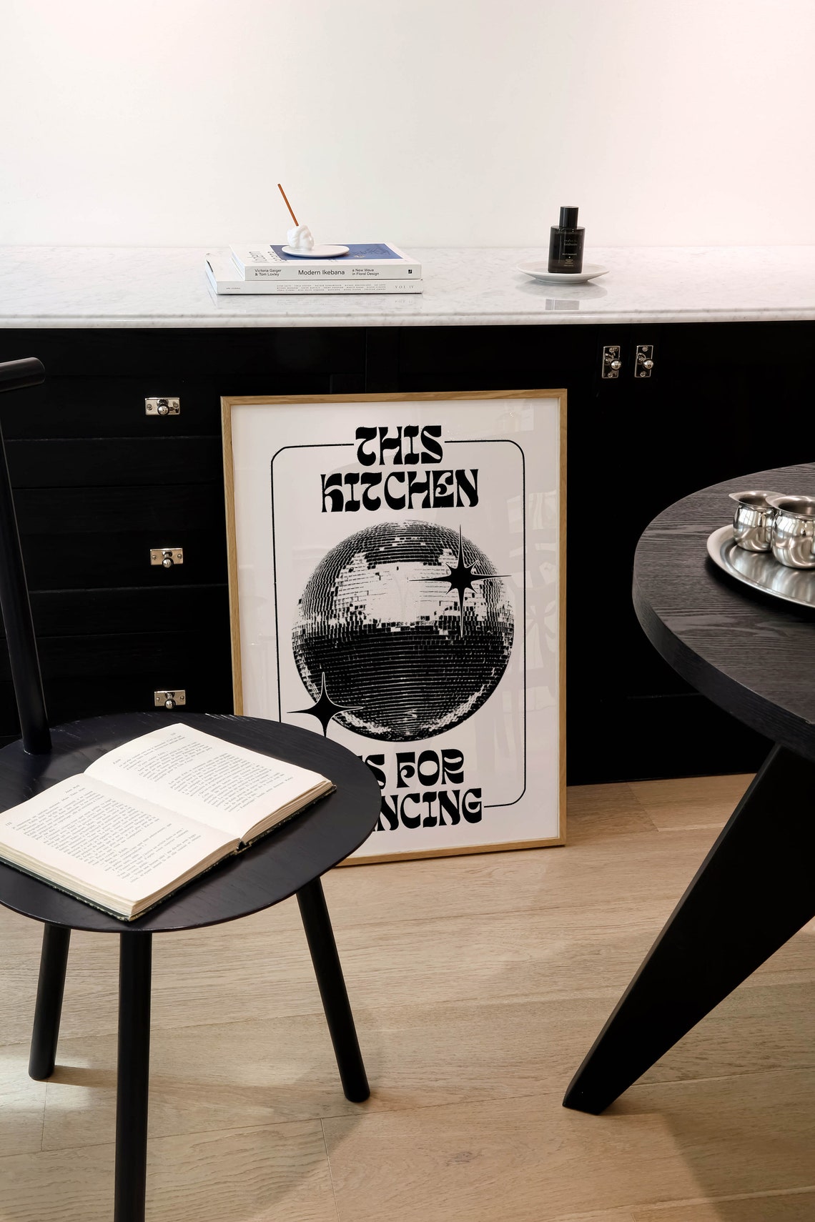 This Kitchen Is for Dancing Disco Ball Retro Style Kitchen Poster - Image 2
