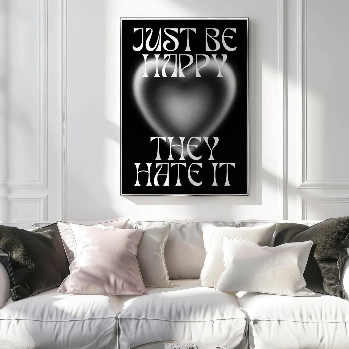 Just Be Happy They Hate It Gothic Aura Heart Bold Quote Poster - Image 2