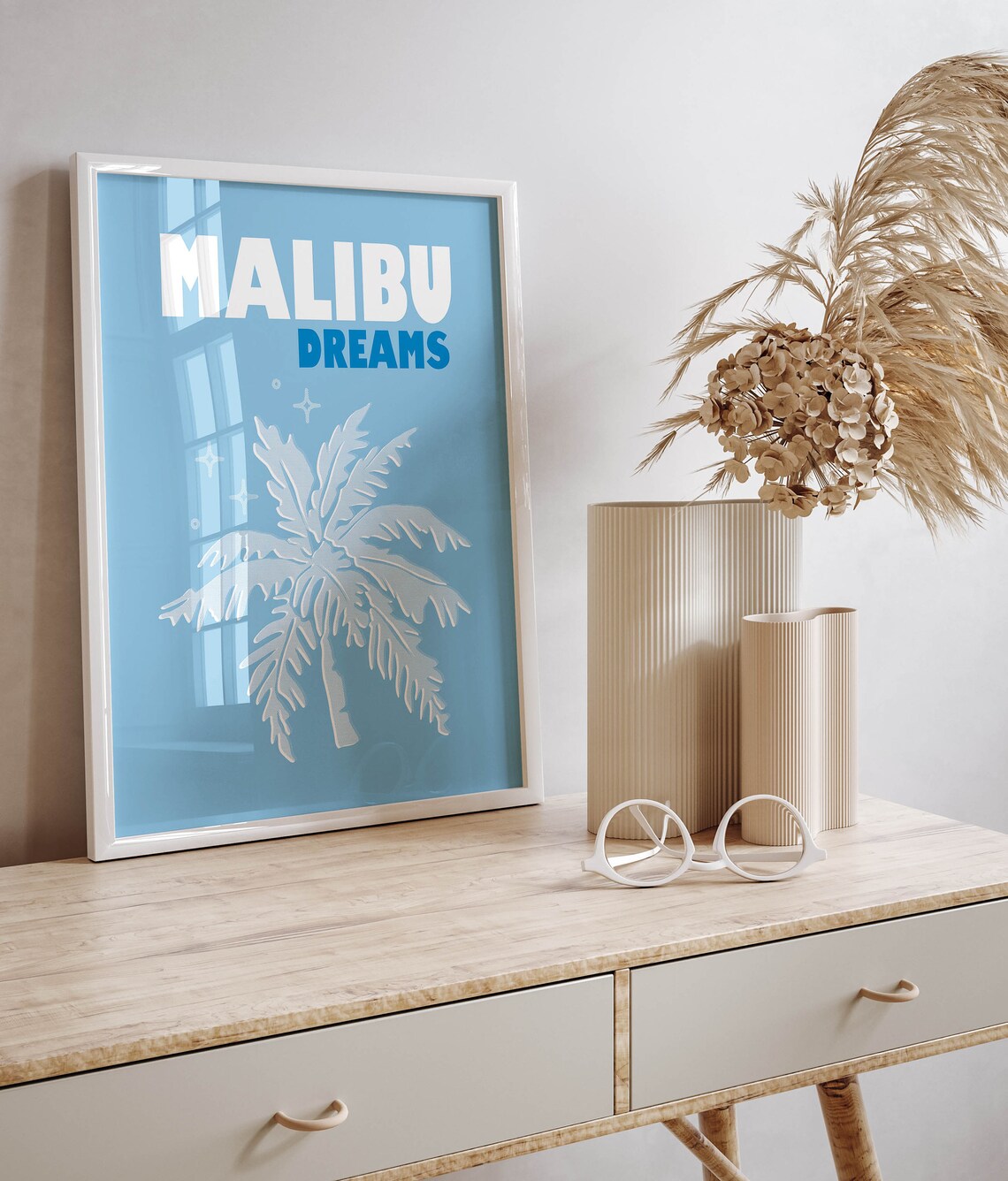 Malibu Travel Poster, Preppy Beachy Wall Art Print - Image 2