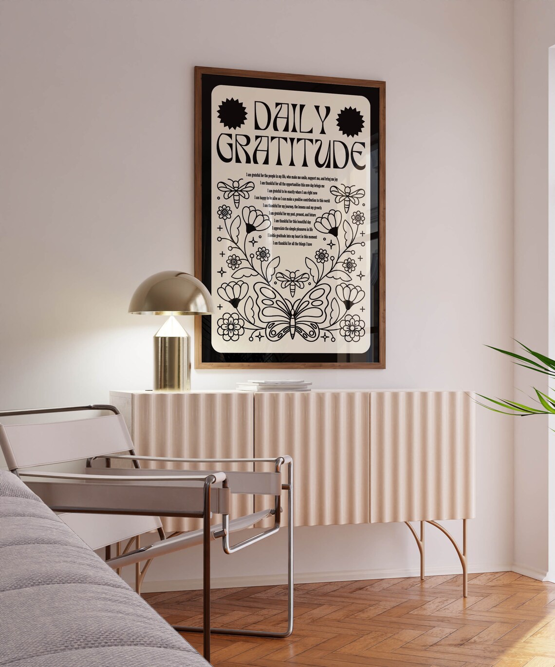 Daily Gratitude Affirmation Retro 70s Style Art Print - Image 3