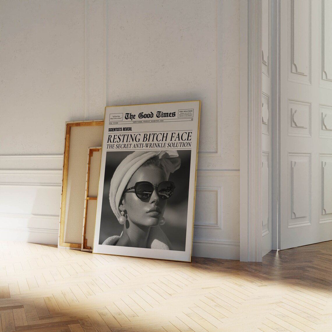 Trendy Newspaper Quote Art Print, Y2K Retro Decor - Image 3