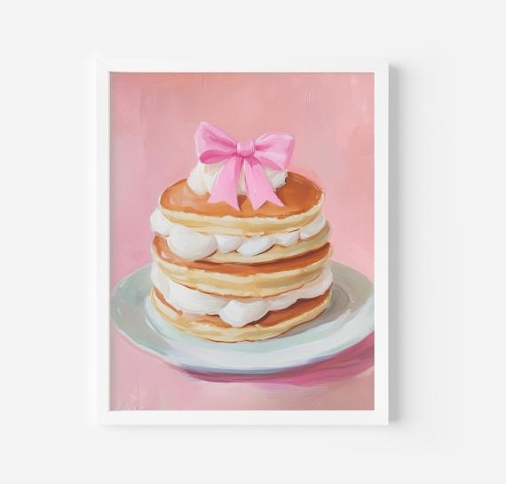 Pancakes Coquette Kitchen Decor Wall Art Print