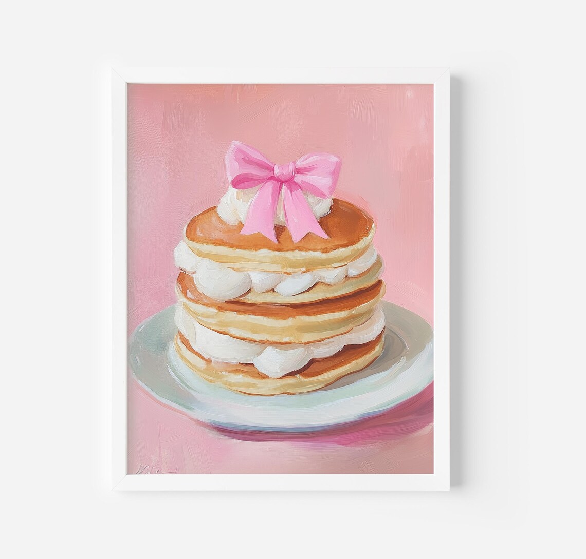 Pancakes Coquette Kitchen Decor Wall Art Print