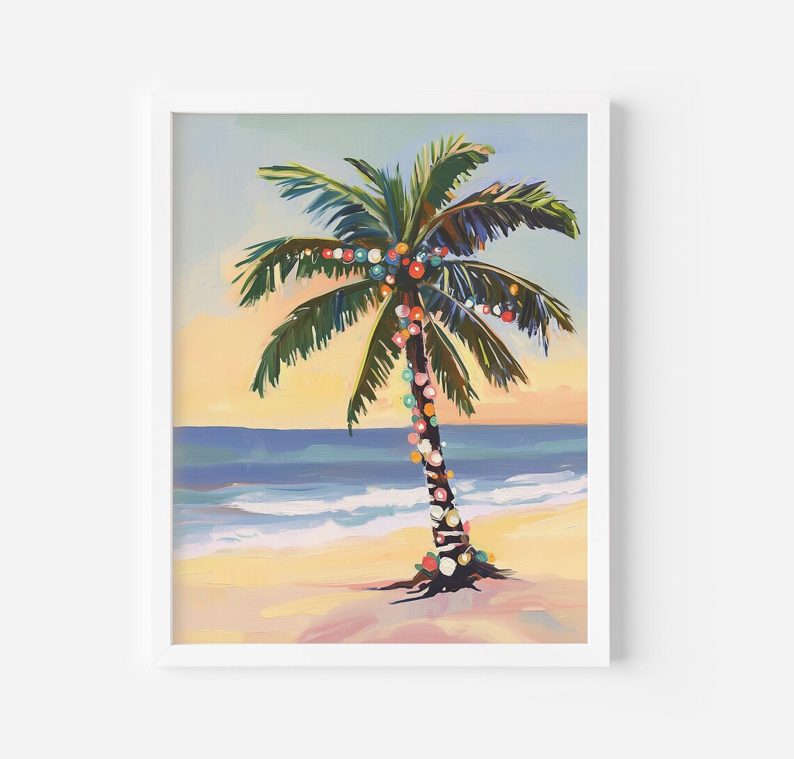 Palm Christmas Tree Poster, Boho Christmas Art - Image 3