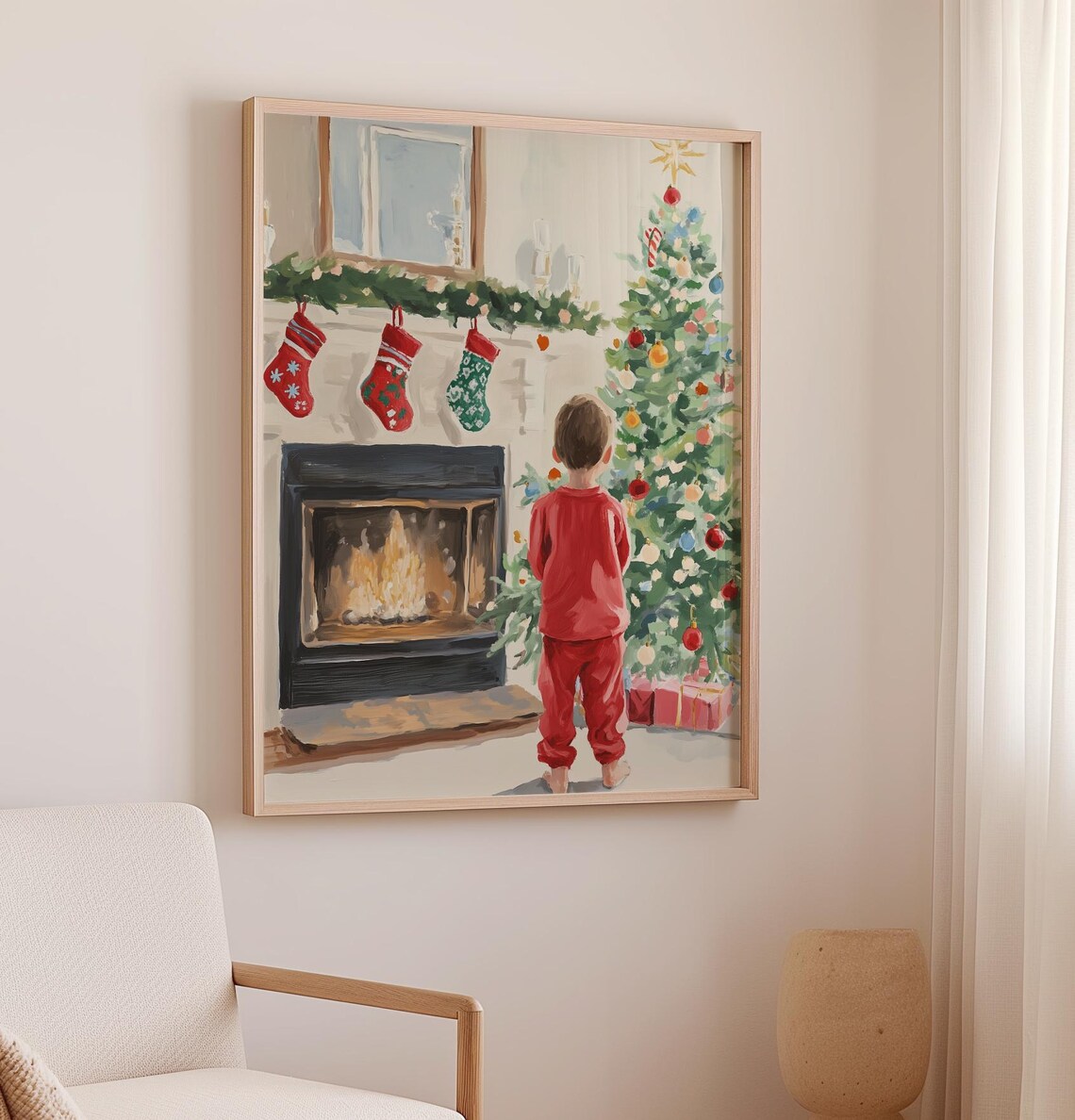Christmas Morning Painting - Holiday Decor Art Print - Image 2