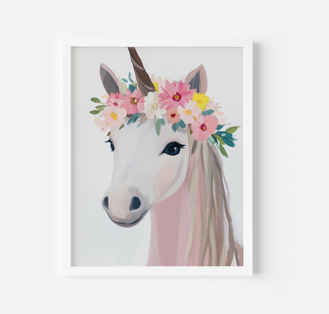 Pastel Unicorn Fantasy Nursery Wall Art Print