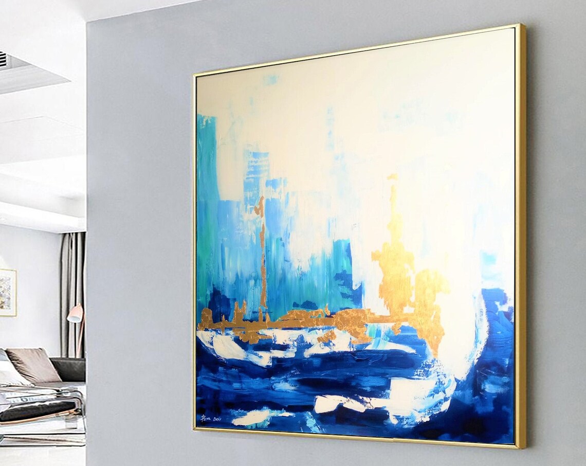 Blue Skyline Abstract Art Print, Contemporary - Image 6