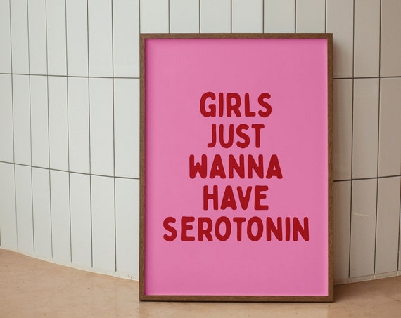 Funny Girly Art Print Bold Pink And Red Hot Girl Poster Feminist Poster Mental Health Print Hot Girl Bedroom Wall Decor Sarcastic Print