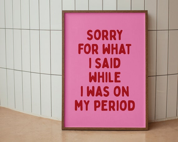 Funny Girly Art Print Bold Pink And Red Hot Girl Poster Feminist Poster Baddie Wall Decor Hot Girl Bedroom Wall Decor Sarcastic Print