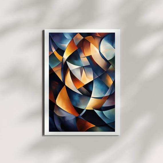 Curved Symphony Abstract Geometric Art Print