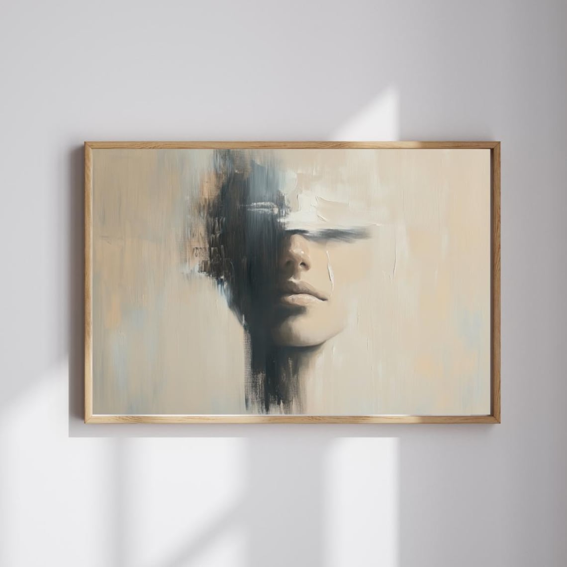 Veiled Silence Minimalist Abstract Portrait Print