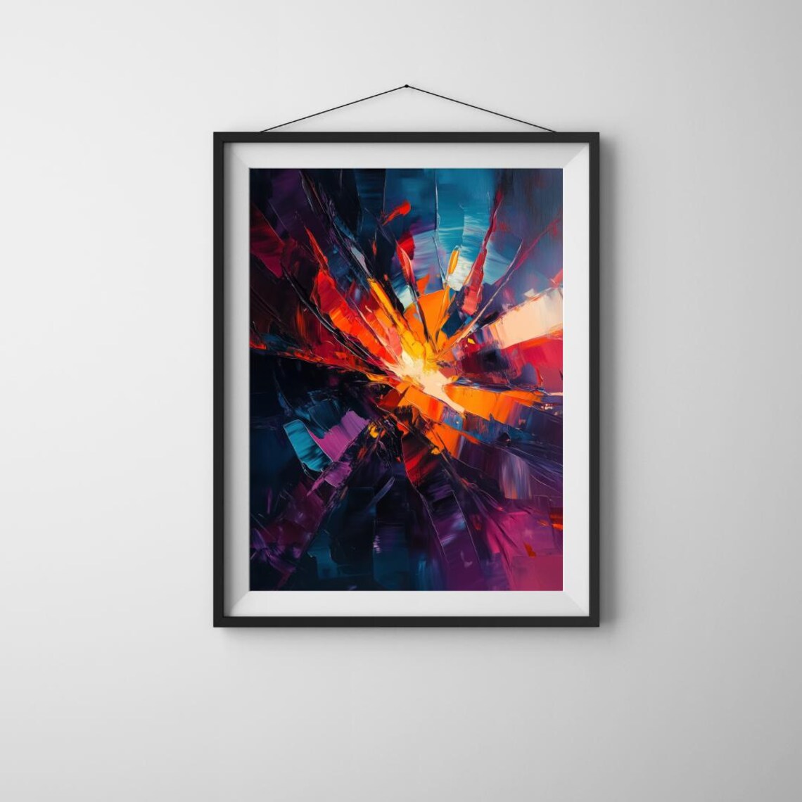 Color Burst Abstract Art, Dynamic Explosion Painting