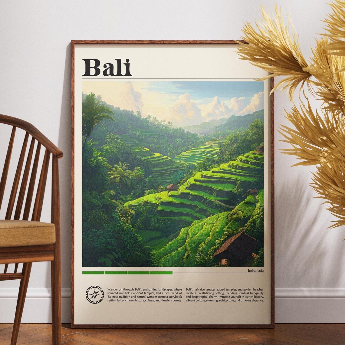 Bali Indonesia Rice Terraces Tegallalang Lush Jungle Valley Poster