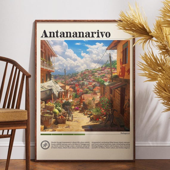 Antananarivo Print Madagascar Wall Art Poster Travel Africa City