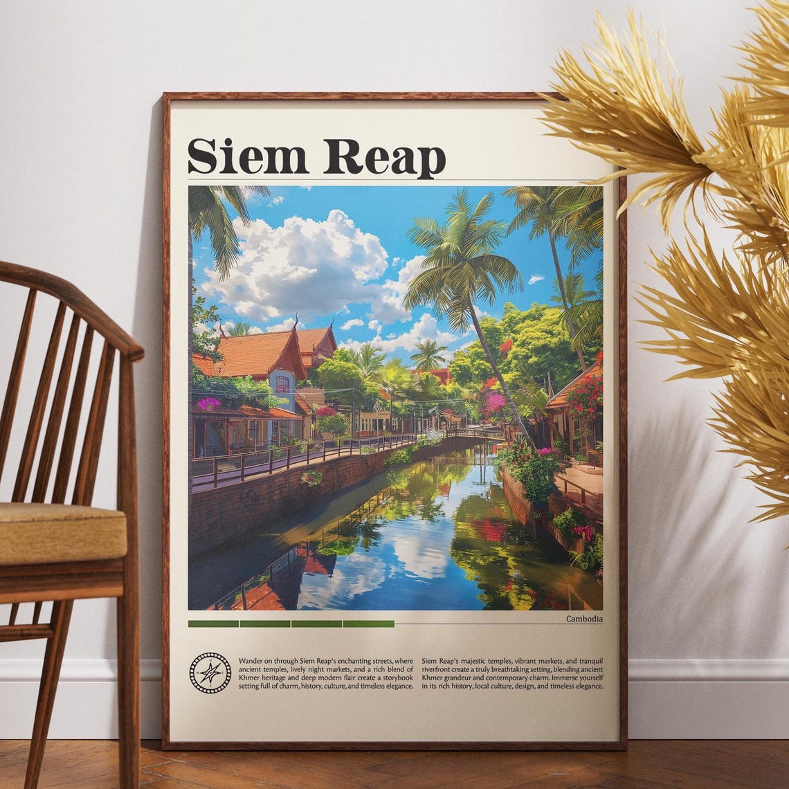 Siem Reap Travel Poster, Cambodia