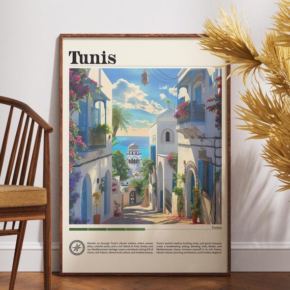 Tunis Travel Print Tunisia Poster Africa Wall Art
