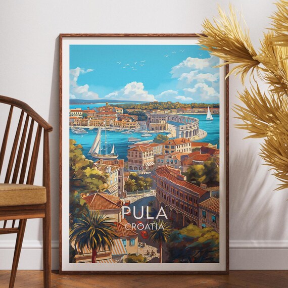 Pula Travel Poster, Croatia Europe