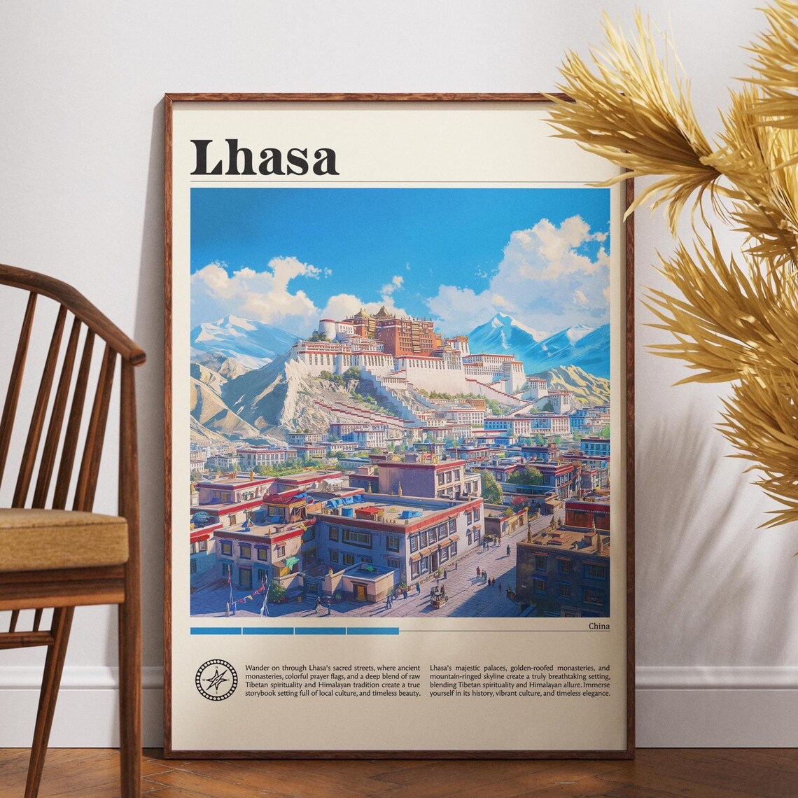 Lhasa Travel Poster, Tibet Potala Palace