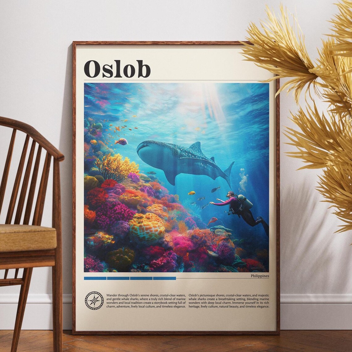 Oslob Island Travel Print Philippines Poster Wall Art