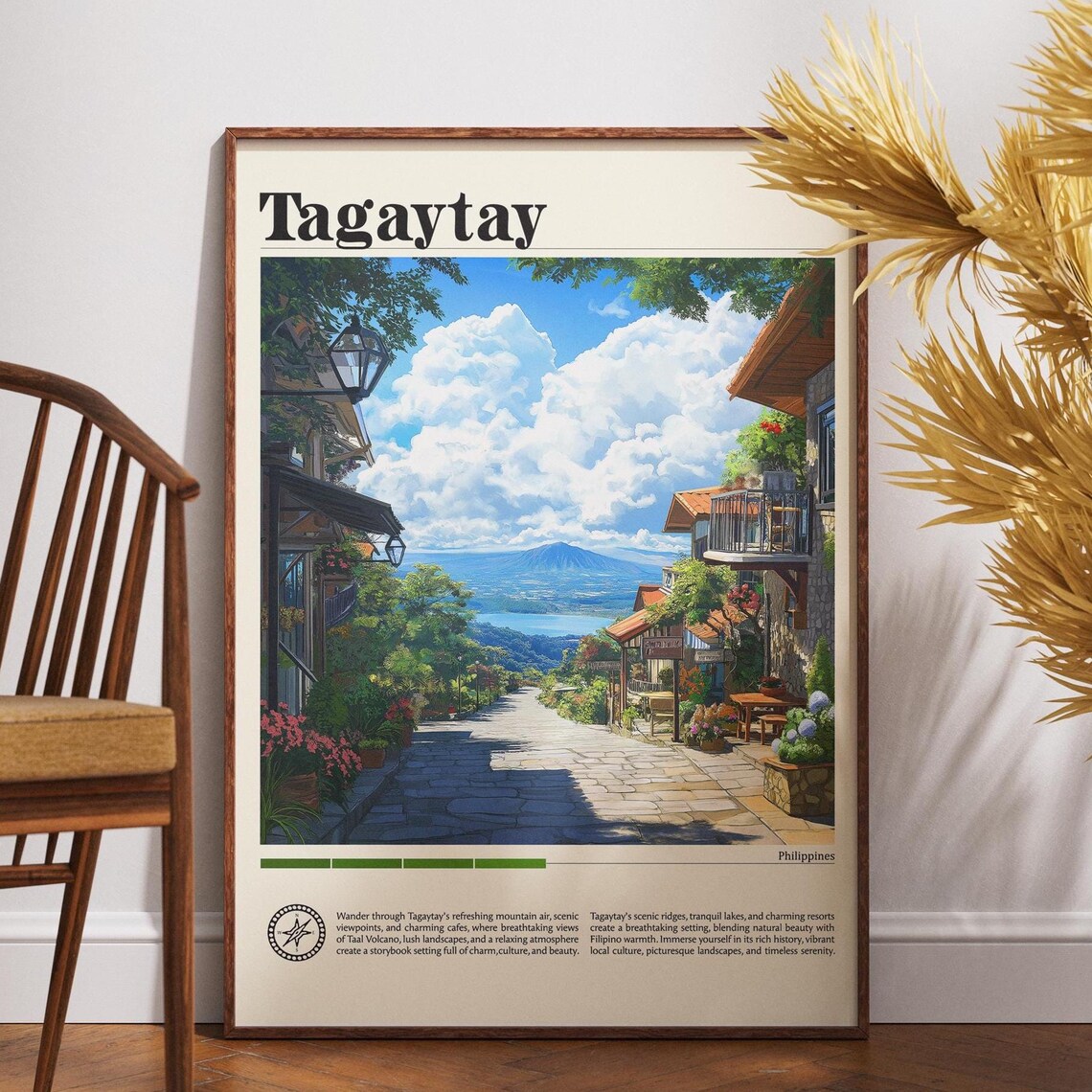 Tagaytay Philippines Mountain Lake View Cobblestone Lane Poster Art
