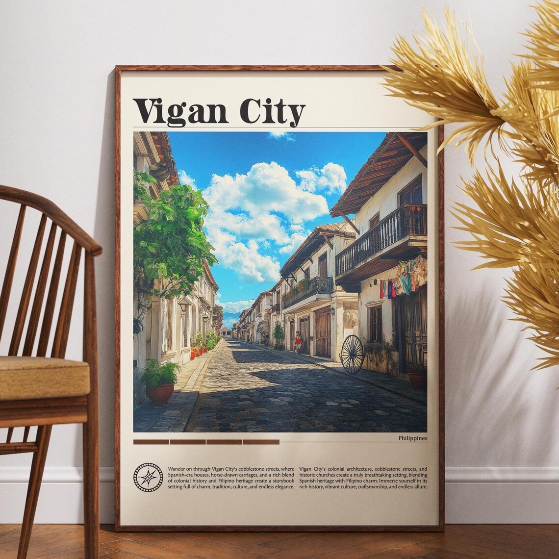 Vigan City Philippines Calle Crisologo Heritage Street Poster Art