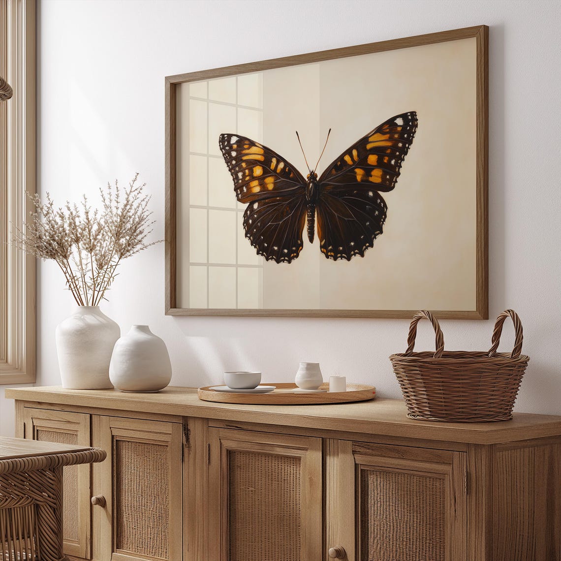 Dark Brown Butterfly Gold Markings Antique Entomology Sketch Poster - Image 4