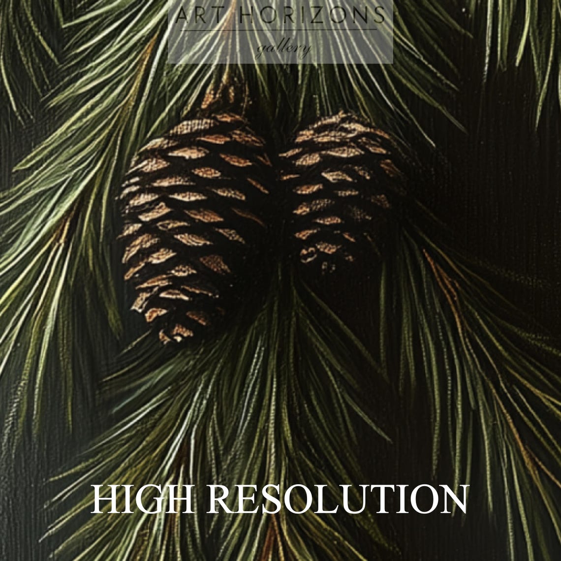Christmas Vintage Style Oil Painting Christmas Pine Branch Wall Art Winter Christmas Wall Art Country Christmas Print Art A48 - Image 3