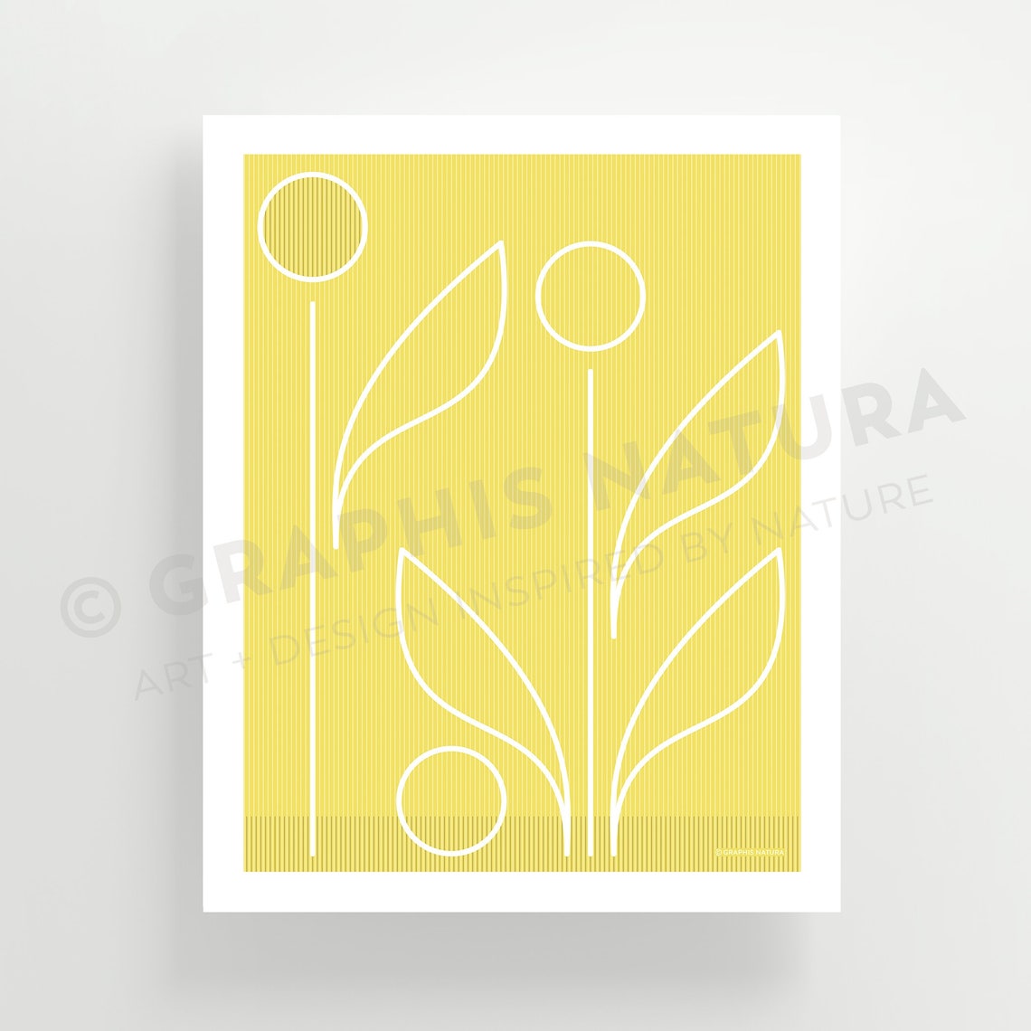 Minimalist Floral Art Print Yellow Flower Wall Art Geometric Floral Art Minimalist Wall Art Nature Inspired Art Minimalist Decor - Image 3