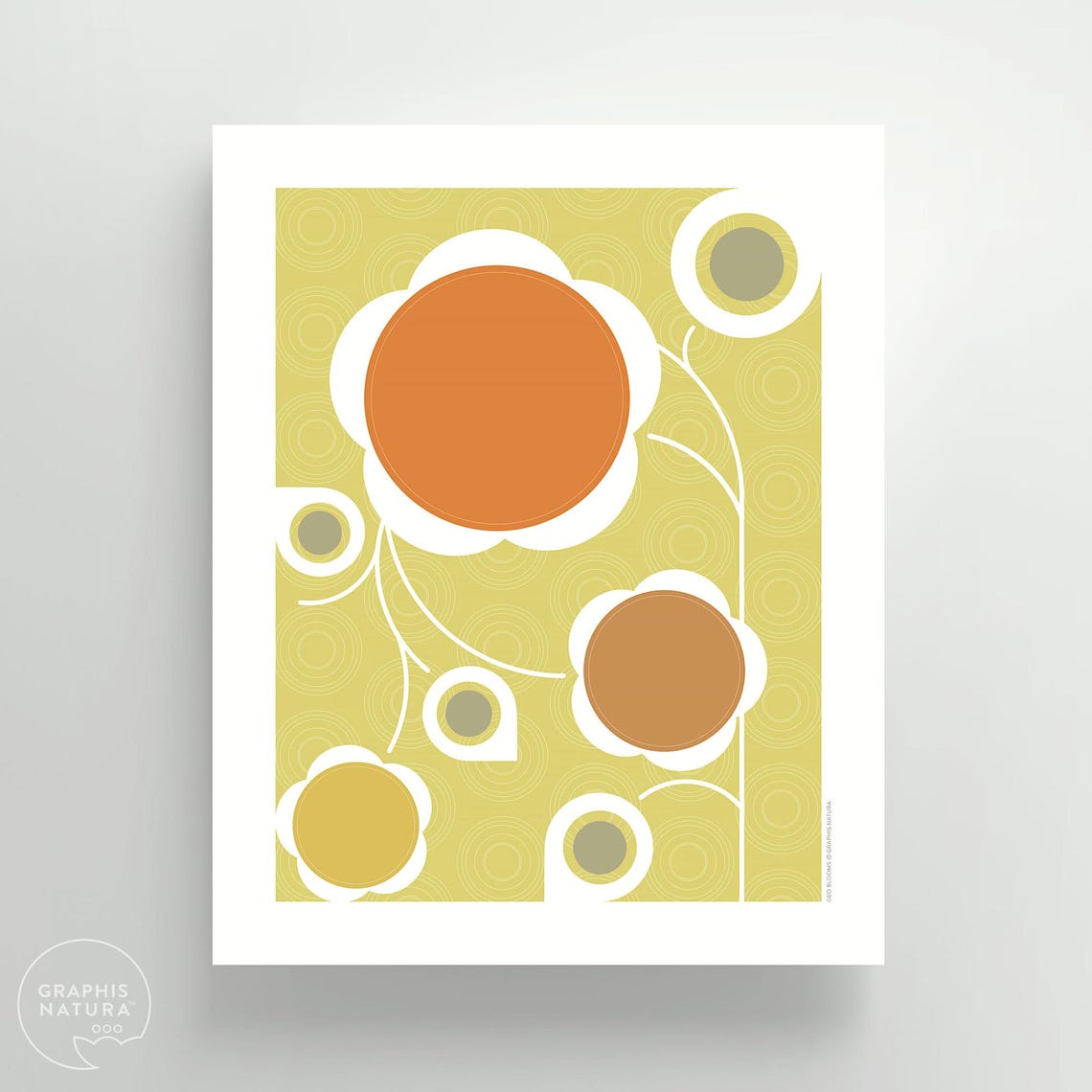 Flower Blooms Art Botanical Print Orange Flower Poster Minimalist Flower Art Geometric Floral Art Flower Wall Art Botanical Wall Art - Image 3