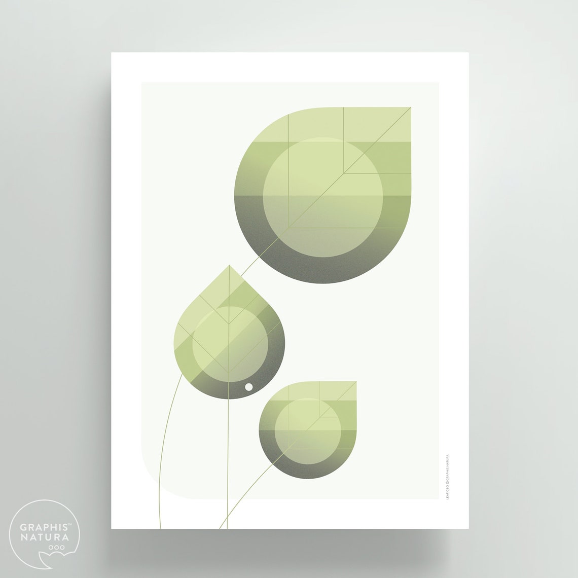 Sage Geometric Leaf Trio Poster Modern Botanical Abstract Decor - Image 3