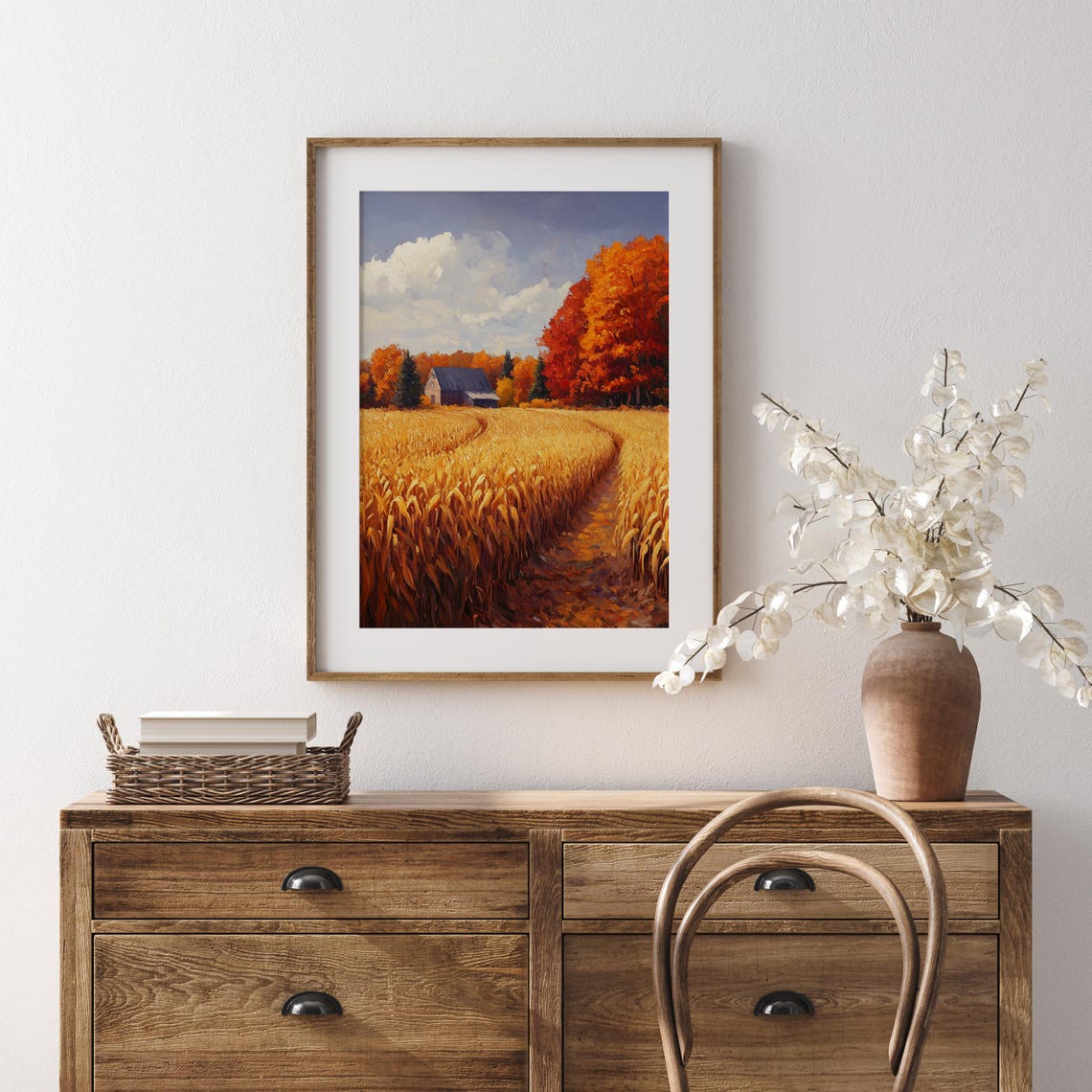 Rustic Barn At The Edge Of A Golden Cornfield Autumn Farm Scene Poster - Image 5