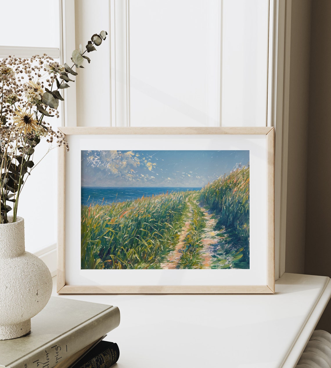 Grassy Dune Path to the Sea Impressionist Coastal Landscape Poster - Image 6