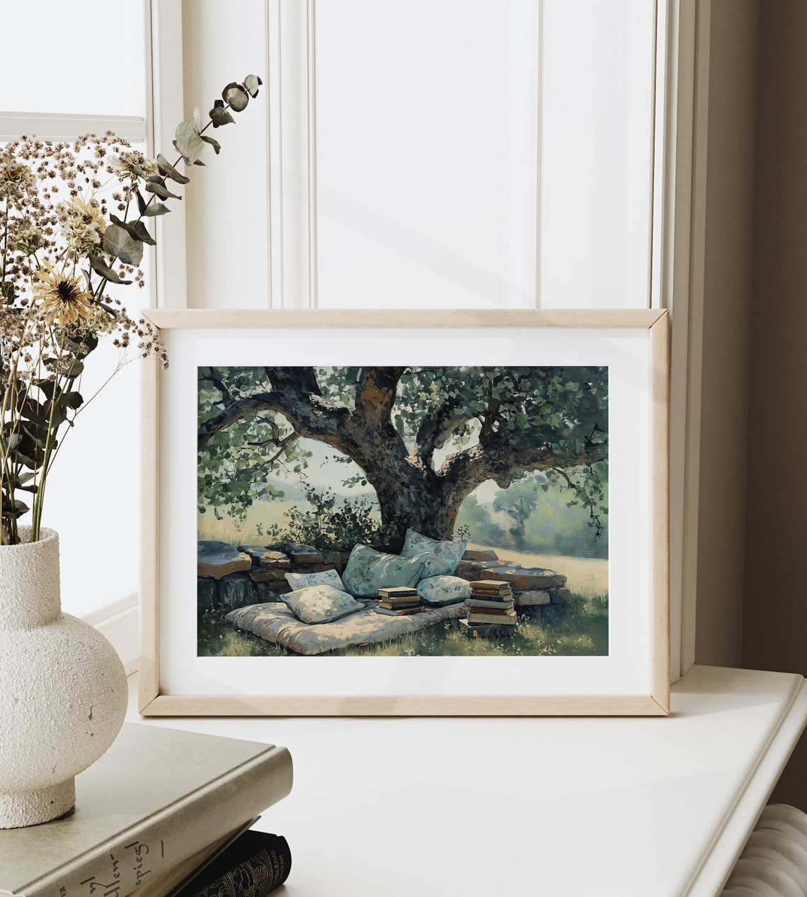 Reading Nook Under Big Tree Books And Cushions Garden Poster - Image 6