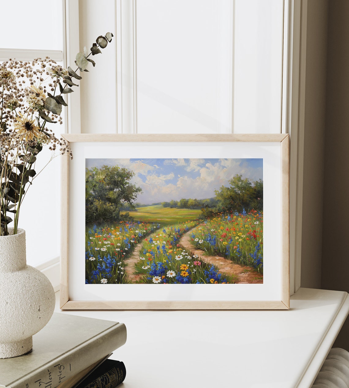 Wildflower Meadow With Winding Path Impressionist Summer Poster - Image 6